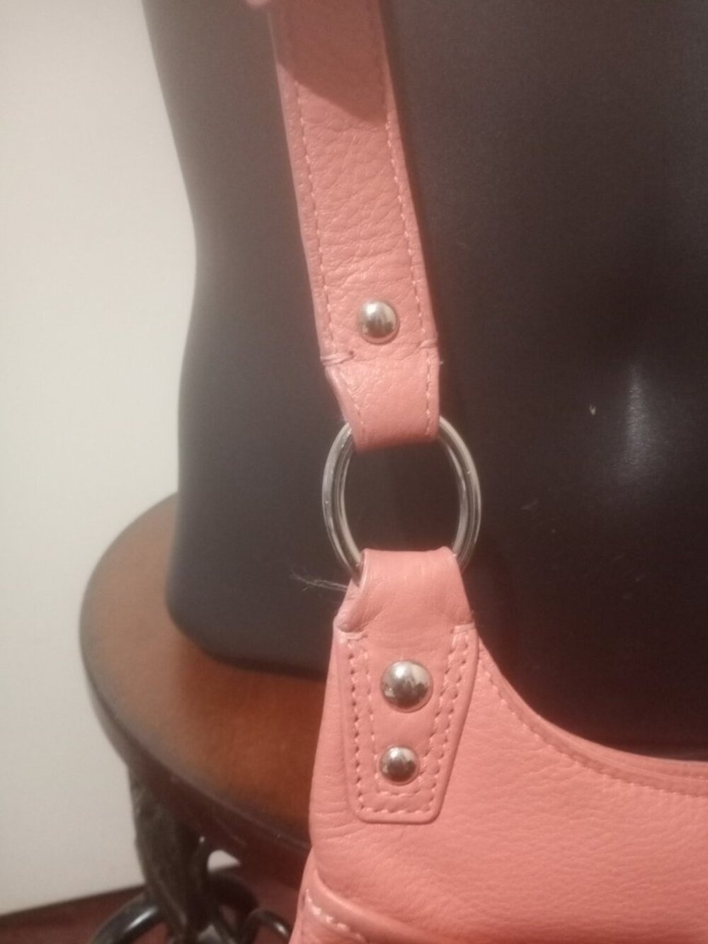 Coach Penelope Bag (F19265) Coral Pink Large Leather Pebbled Crossbody Turnlock - Picture 4 of 12